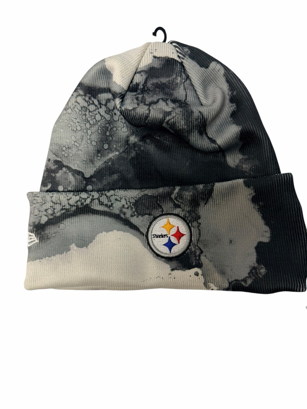 Pittsburgh Steelers New Era Sideline Ink Dye Cuffed Knit Hat Beanie - Black OS - Picture 4 of 7